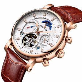 Moon Phase Mechanical Automatic Skeleton Watches for Men