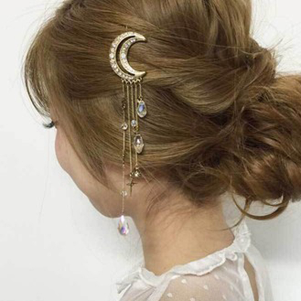 Women's Romantic Style Moon Shaped Hair Clip