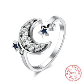 Resizable Moon Star Ring